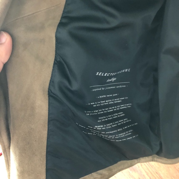 Selected homme 100%lambskin suede biker jacket - Picture 3 of 6